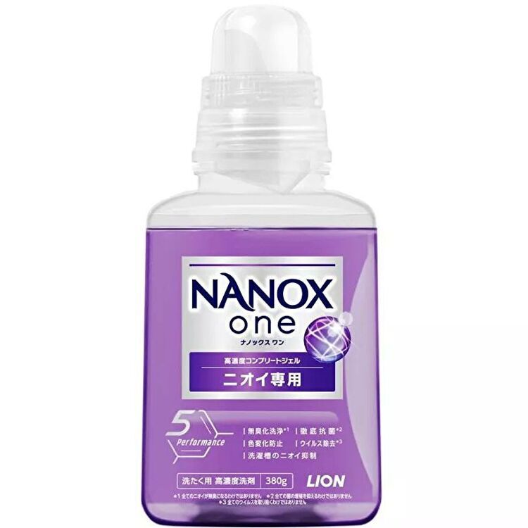 LION Жидкое средство для стирки Top Nanox One Odor суперконцентрат 380 гр бутылка